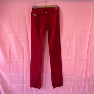 Diesel red denim/pants size 25
